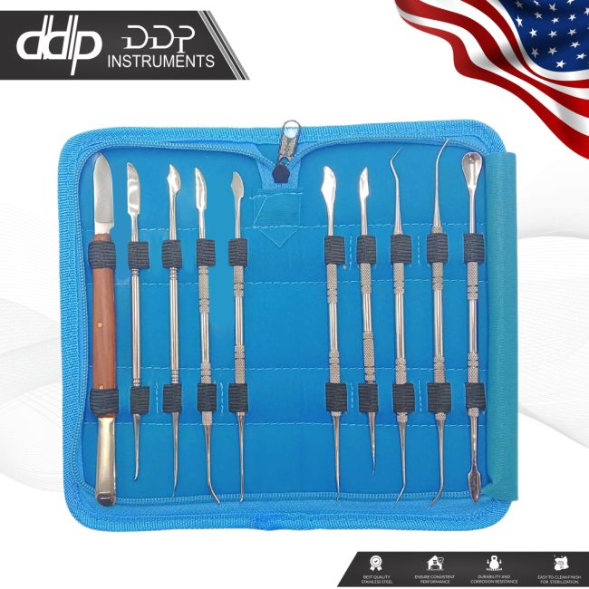 German Grade 10 Pcs Wax Carving & Sculpting Tools Set Dental Instrument Kit