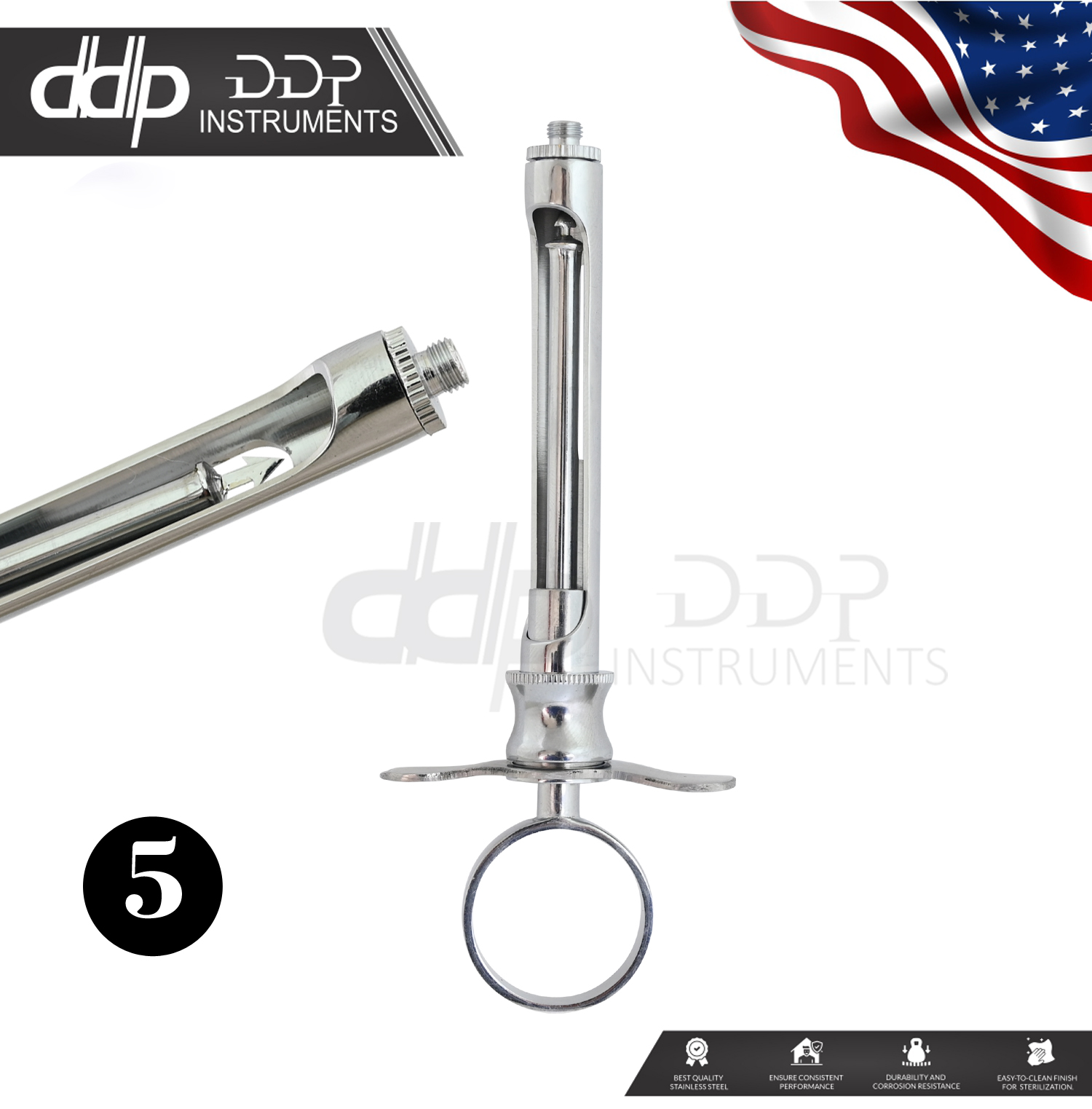 5 Pcs Self-Aspirating Dental Anesthetic Syringe Set CW Type 1.8CC