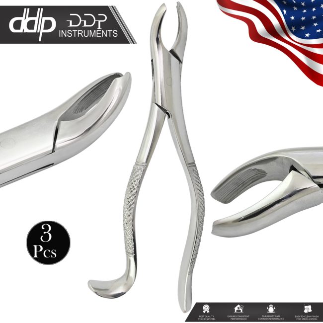 3 Dental Extracting Forceps 18L for Upper 1st & 2nd Molars