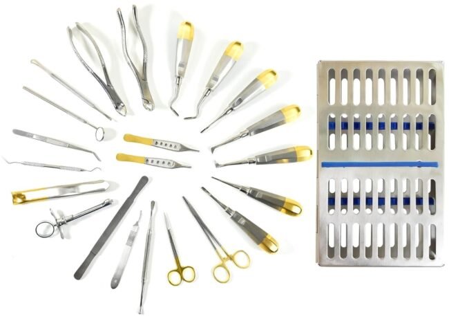 GERMAN 23 PC ORAL DENTAL SURGERY EXTRACTING ELEVATORS FORCEPS INSTRUMENT KIT SET