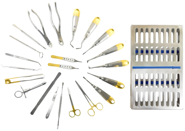 GERMAN 23 PC ORAL DENTAL SURGERY EXTRACTING ELEVATORS FORCEPS INSTRUMENT KIT SET