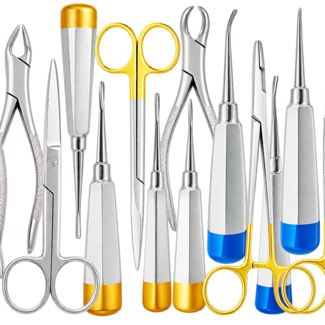 PREMIUM GERMAN SET OF 25 Veterinary Dental Extraction Instruments Kit Forceps