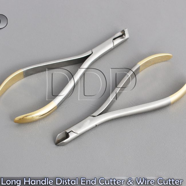 02 Pcs TC Fine Long Handle Distal End Cutter & Wire Cutter Orthodontic