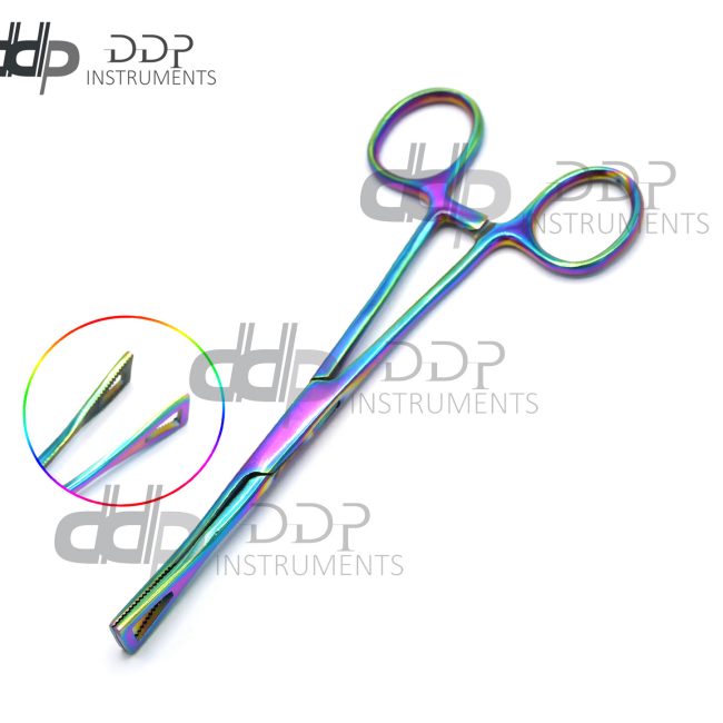 1 PC PENNINGTON FORCEPS 6-INCH UN-SLOTTED MULTI COLOR BODY PIERCING INSTRUMENTS