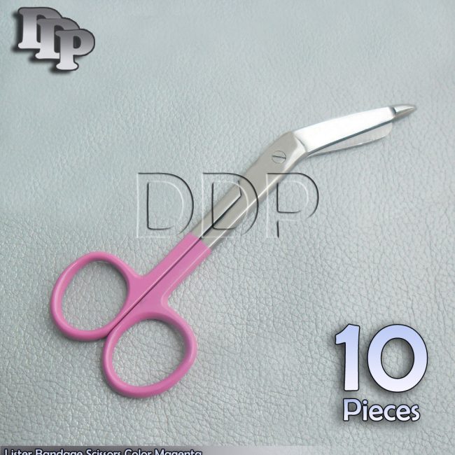 10 Bandage Scissor 5.5'' Magenta Handle Paramedic EMS Nurse Medical Uniform