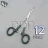 12 Hemostats Kelly Forceps Surgical Instruments, Green Dep Handle 5.50" Straight
