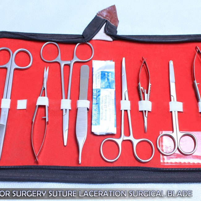 15 PCS O.R GRADE MINOR SURGERY SUTURE  KIT+STERILE BLADE #11 DS-1241