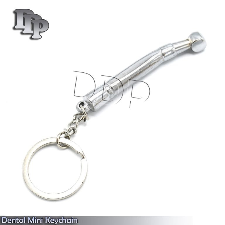 1Pc Dental Stainless Steel Mini Keychain Dentist Gift Silver Key Chain Ring