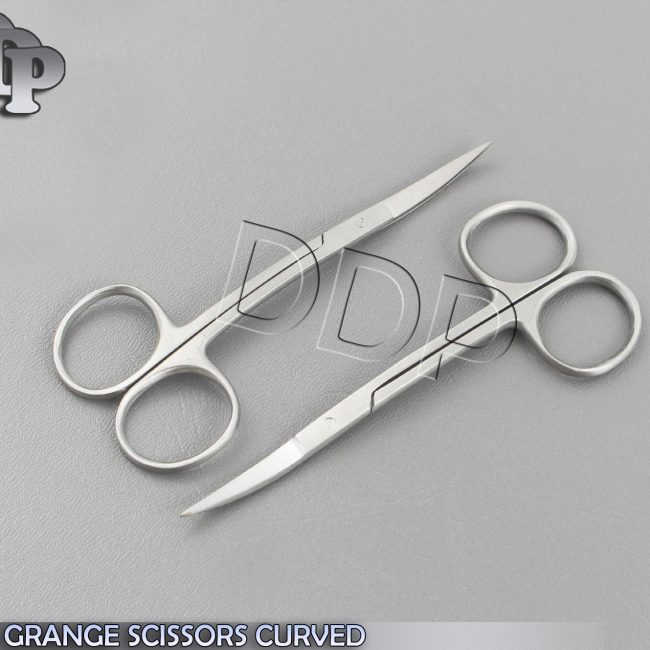 2 LA GRANGE SCISSORS CURVED 4.5" SURGICAL DENTAL INSTRUMENTS