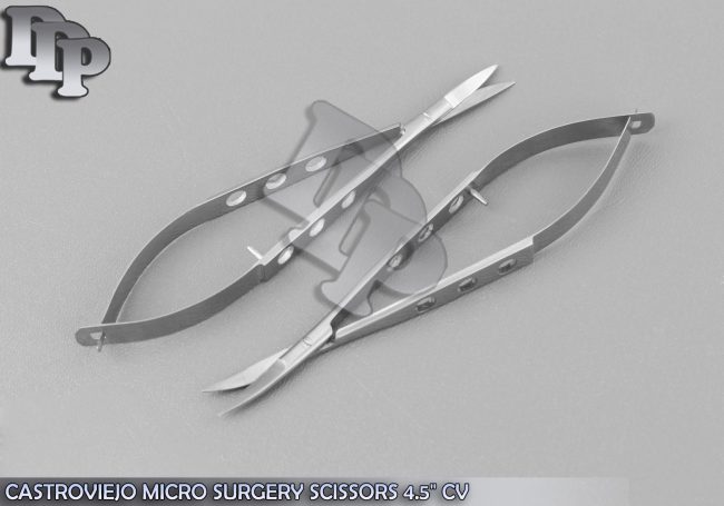 2 O.R GRADE CASTROVIEJO MICRO SURGERY SCISSORS 4.5" CV SURGICAL INSTRUMENTS