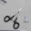 3 Hemostats Crile Forceps Surgical Instruments, Black Dep Handle 5.50" Straight