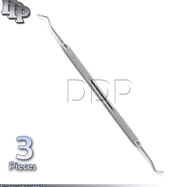 3 Pcs Dental Excavator 19W Restorative Double Ended Endo Spoon 2mm UPGRADED Tool