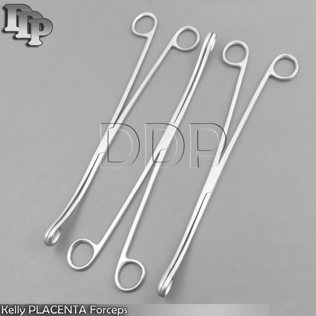 3 Pieces Kelly PLACENTA Forceps 12.5" Long Surgical Instruments
