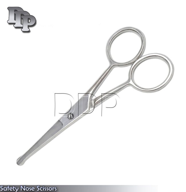 3.5" SCISSORS - Straight MUSTACHE + NOSE HAIR W/Safety BTS-627