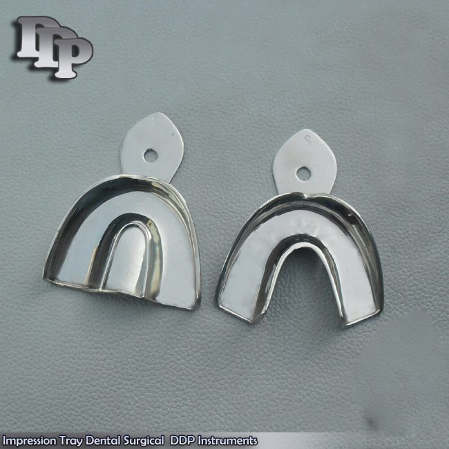 4 Dental Impression Trays set Solid Denture Instruments