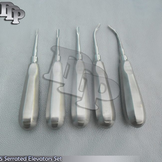 5 Serrated Elevators Set Dental Extraction Instruments