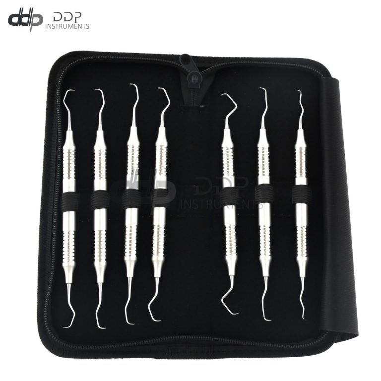 7 Pcs Dental Periodontal Gracey Curettes 1/2 to 13/14 Hollow Handle Kit DN-2303