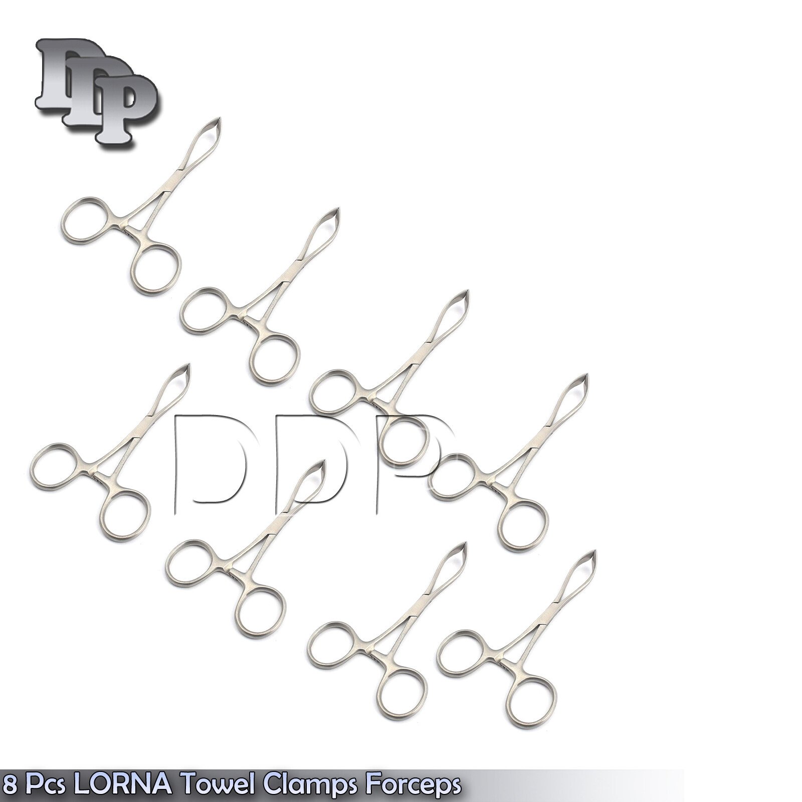 8 Pcs LORNA NON-PERFORATING Towel Clamps Forceps 3.5" Surgical Instruments