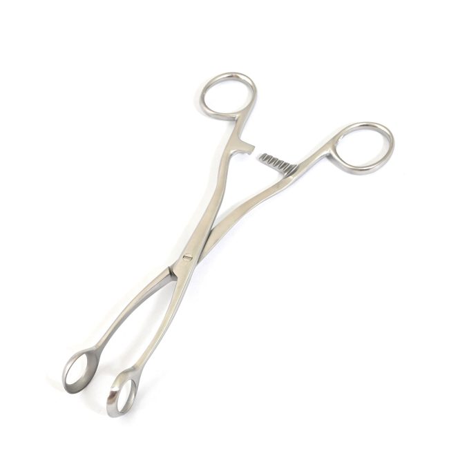 Collins Tongue Seizing Forceps 7'' Plain Jaw Stainless Steel Surgical DS-2253