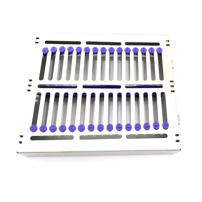 Dental 15 Instruments Sterilization Cassette Tray Racks Double Turn Lock ST-010