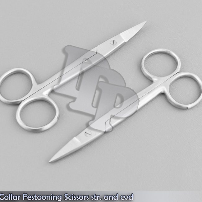Dental Crown and Collar Festooning Scissors str. and cvd. Orthodontic Instrument