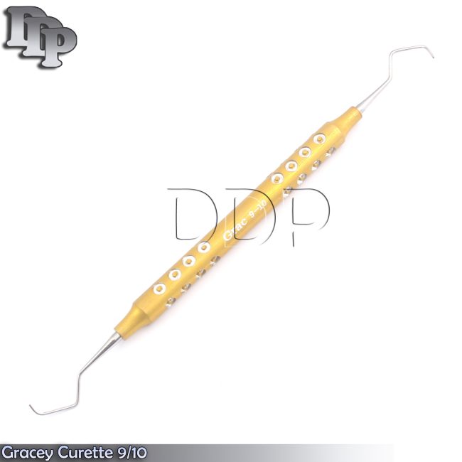 Dental Gracey Curette 9/10 Periodontal Hollow Handle Yellow Color Surgical