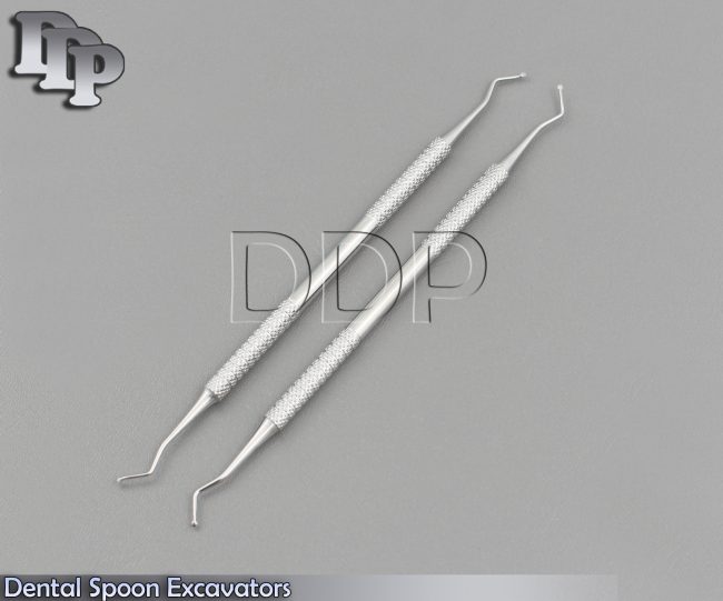 Dental Spoon Excavators Restorative Composite Carious Curette Surgical Tools Kit