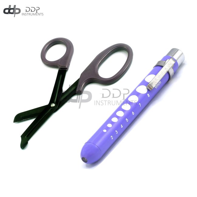 EMT SHEARS 7.5" SERRATED FLUORIDE COATED & PENLIGHT GERMAN STAINLESS STEEL