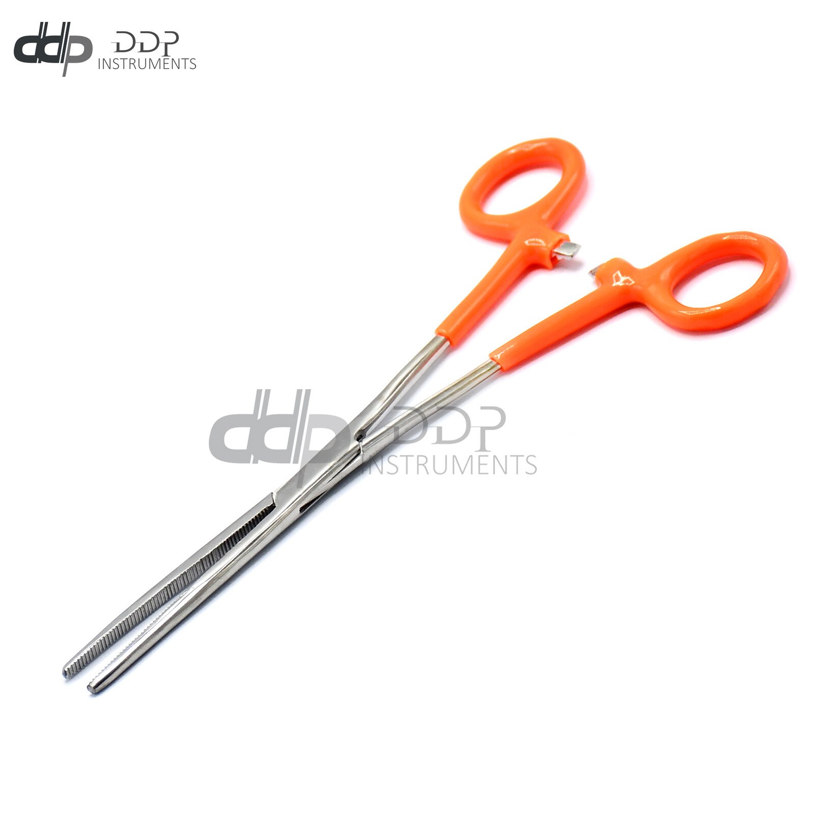 GERMAN STEEL ROCHESTER PEAN HEMOSTAT FORCEPS STR+CVD SERRATED TIP 10"-ORANGE - Image 4