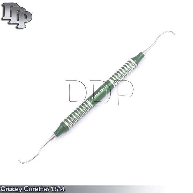 Gracey Curettes 13/14 Periodontal Dental Scalers Color Handle Green