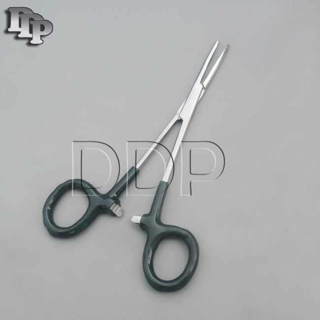 Hemostats Kelly Forceps Surgical Instruments, Green Dep Handle 5.50" Straight