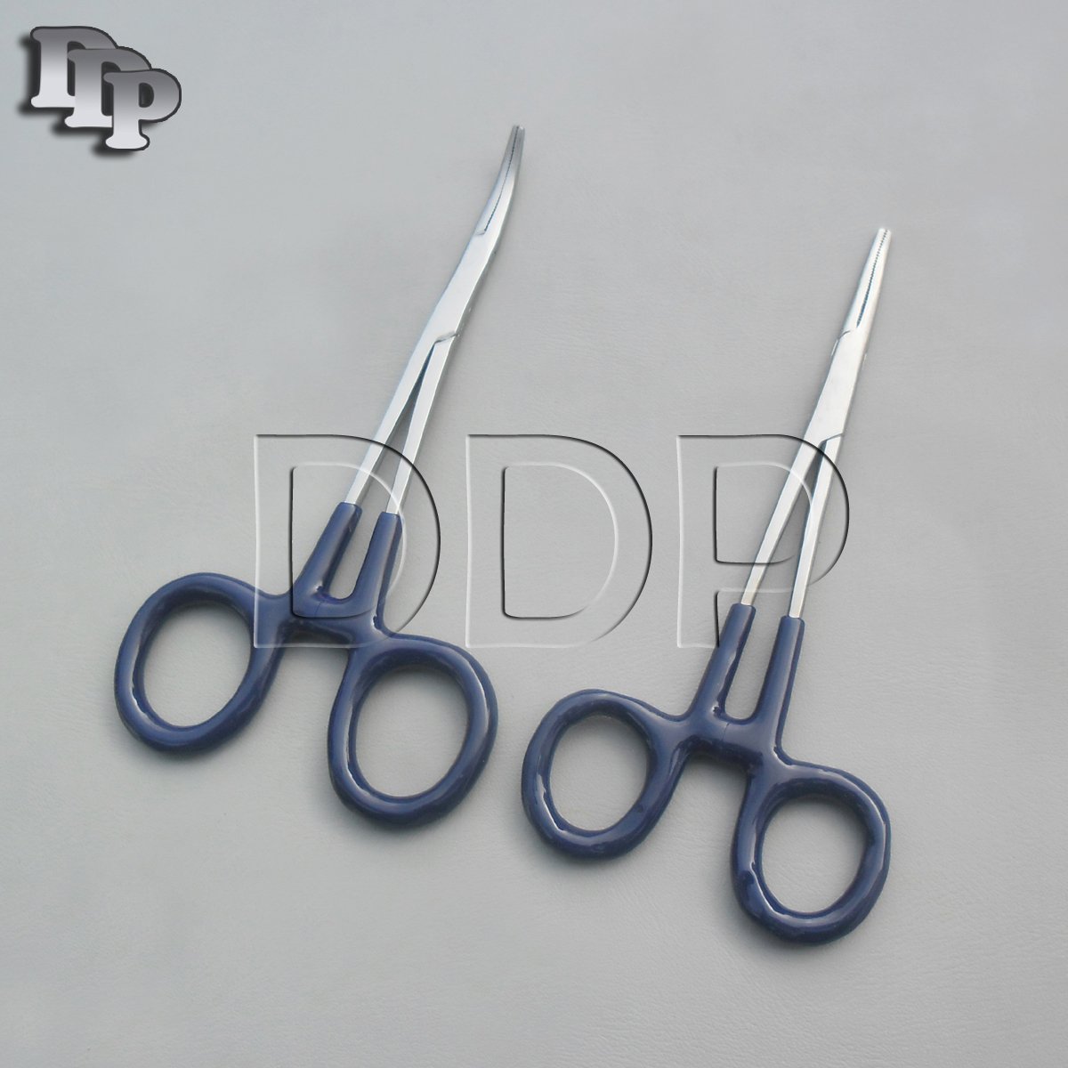 Hemostats Mosquito Forceps Surgical Blue Dep Handle 5" Straight + Curved - Image 3