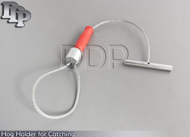 Hog Holder for Catching Red Grip Veterinary Instruments