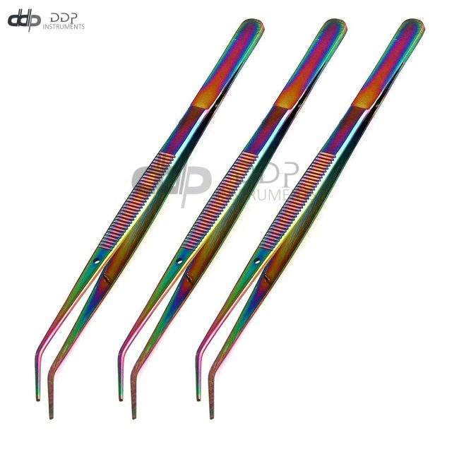 Lot Of 3 Pieces College Cotton Plier Dental Rainbow Multi Surgical Instruments