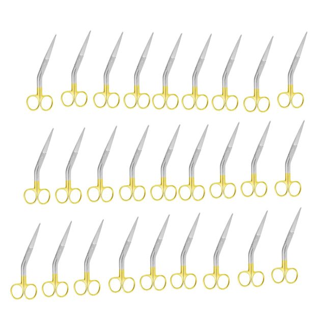 Lot Of 30 Pieces Knowles Bandage Scissors 5.5'', Angled Shank Gold Handle