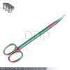 Multi Titanium Color Rainbow Kelly Scissors 6.25" Curved Stainless Steel