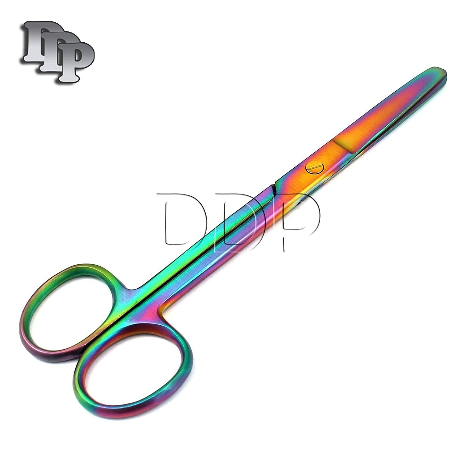 Multi Titanium Color Rainbow Operating Scissor Blunt/Blunt 5.5" Straight Stain - Image 3