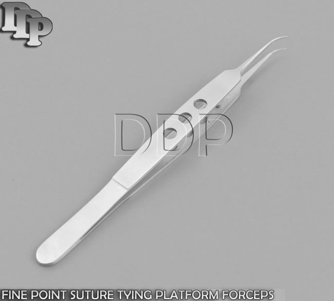 O.R GRADE FINE POINT SUTURE TYING PLATFORM FORCEPS 6" CURVED