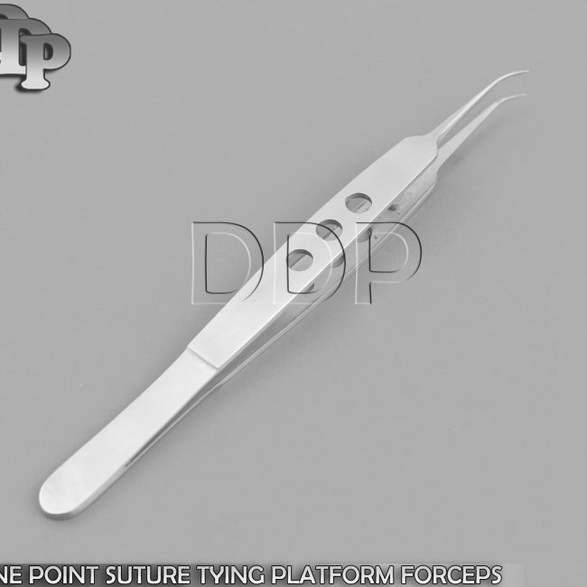 O.R GRADE FINE POINT SUTURE TYING PLATFORM FORCEPS 6" CURVED