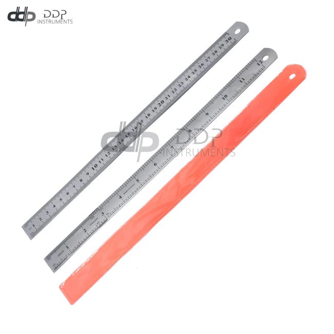 Office Drawing Ruler 0-12 Inch 0-30 cm with Non Slip Cork Base Measuring Tool