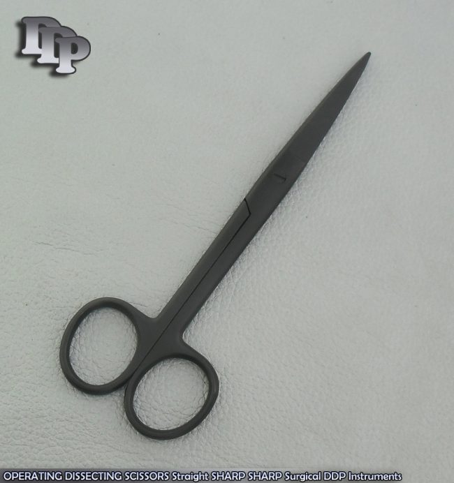 Operating Dissecting Scissor 5.5'' Sharp Sharp Black Coated Surgical Instruments