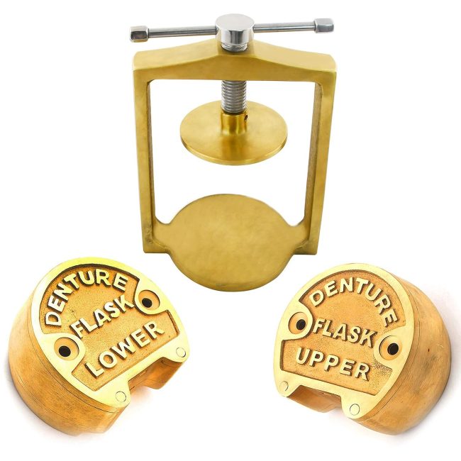PREMIUM DENTAL LABORATORY LAB SPRING PRESS COMPRESS W/TWO BRASS DENTURE FLASK