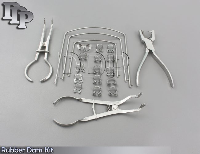 Rubber Dam Kit of 21 Pcs. & Clamps of Your Choice Dental Orthodontic Instruments