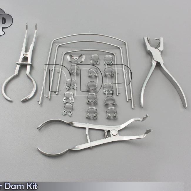 Rubber Dam Kit of 21 Pcs. & Clamps of Your Choice Dental Orthodontic Instruments