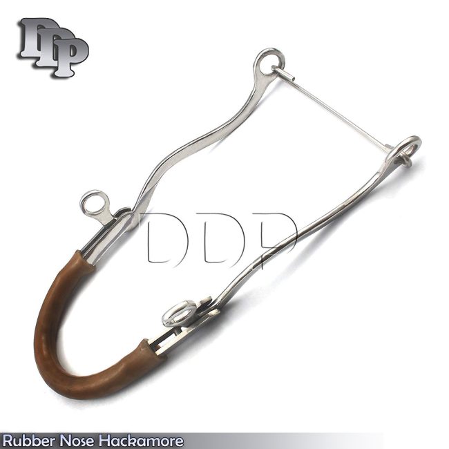 Rubber Nose Hackamore 8"- Stainless Steel, BT-001
