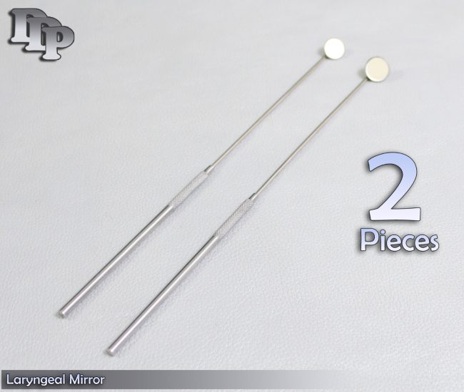 SET OF 2 LARYNGEAL BOILABLE HYGIENE DENTAL MIRRORS WITH HANDLE #2 #3