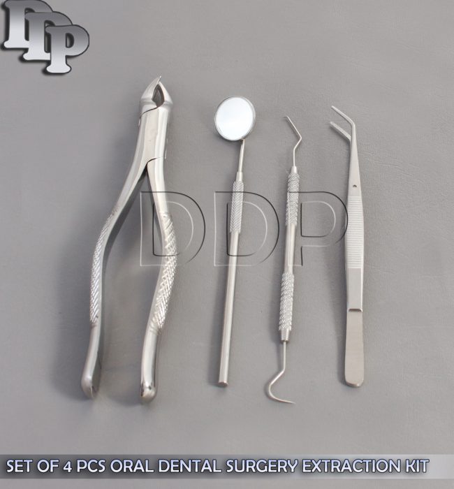 SET OF 4 PCS ORAL DENTAL SURGERY EXTRACTION KIT WITH EXTRACTING FORCEPS #88L