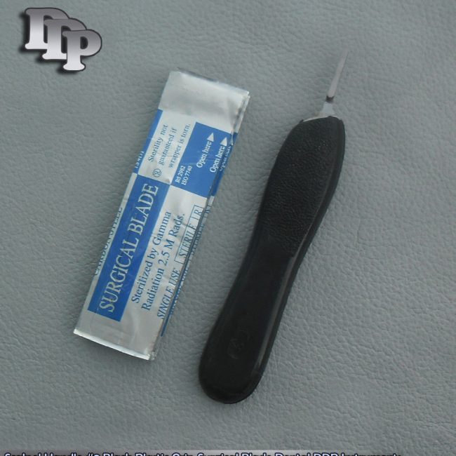 Scalpel Handle# 3 Black Plastic Grip &10 Surgical Blade#10 Dental Instruments