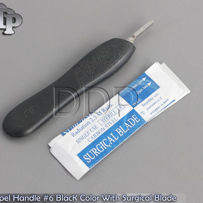 Scalpel Handle #6 with Black Color 10 Surgical Blade # 10 Dental Instruments