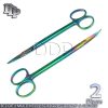 Set Of 2 Multi Color Kelly Scissors 6.25" Straight & Curved Surgical Instruments